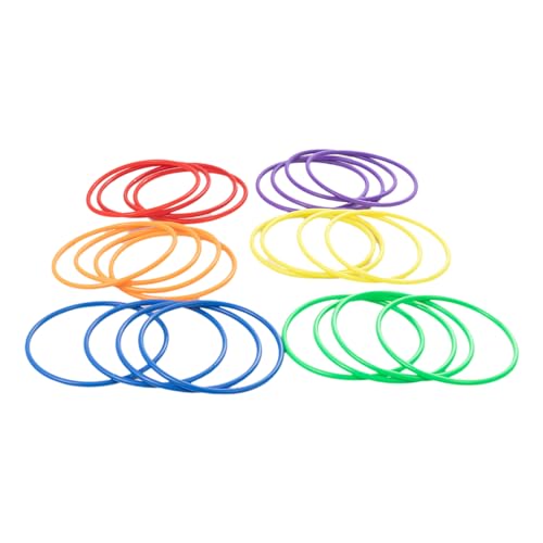 Generic 24 Pcs Multicolor Plastic Ring Toss Game for Kids and Outdoor Toss Rings for Speed and Agility Practice Game