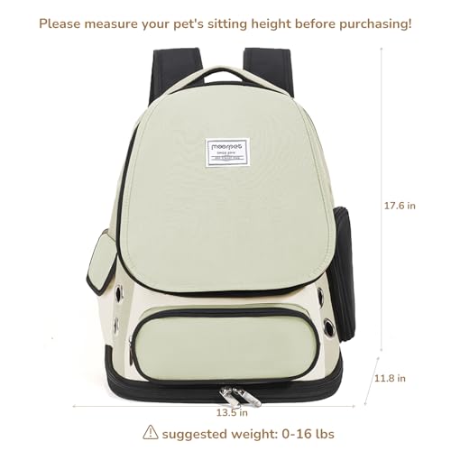 Cat Backpack Carrier, TSA Airline Approved Pet Travel Bag for Small Medium Dogs, Ventilated Hiking Camping Backpack for Cats, Kitten and Puppy up to 18 lbs, Green Mesh - color: Green Mesh