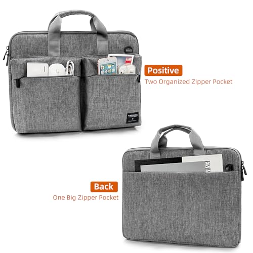 KINGSLONG 15.6 inch Laptop Shoulder Bag, Slim Shockproof Computer Sleeve Notebook Ultrabooks Carrying Case Handbag Cover Fit for Acer Asus Dell Lenovo HP Toshiba, Gray - color: Grey, size: 15 - 15.6 Inch