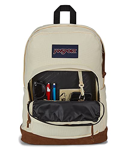 JanSport Right Pack Backpack - Durable Daypack with Padded 15" Laptop Sleeve, Spacious Main Compartment & Integrated Water Bottle Pocket - Coconut - color: Coconut