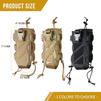OneTigris MOLLE Water Bottle Pouch Holder, Adjustable 18-32 oz Holster - color: CamoC