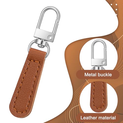 12 Pcs Replacement Zipper Pull, Leather Zipper Pulls Replacement for Luggage, Backpacks, Suitcases, Jackets, Wallets, Handbags (Dark Brown, Black, Coffee, Jujube Red) - color: Dark Brown, Black, Coffee, Jujube Red