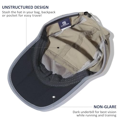 GADIEMKENSD Reflective Folding Outdoor Hat Unstructured Design UPF 50+ Sun Protection Sport Hats for Womens and Mens - color: Khaki