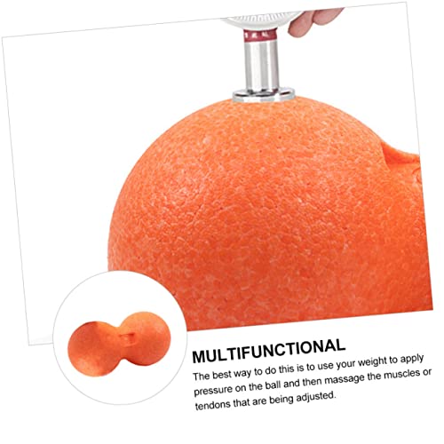 Deep Tissue Massage Ball Peanut Dual Mobility Massager for Muscle Relief and Trigger Point Therapy Orange Fitness Massage Tool for Neck Back Shoulders Feet Sciatica and Stress