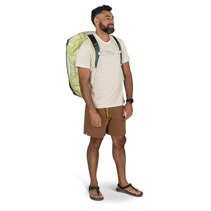Osprey Transporter Lightweight Travel Duffel Bag - Extra Large Water Resistant Durable Gear Bag for Men and Women - color: Glow Dew-torrent Blue, style: 65l