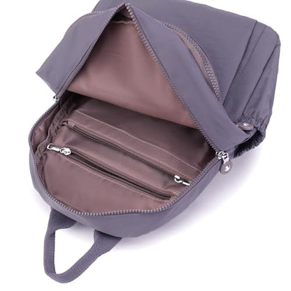 Tanweibago Mini Nylon Women Backpacks,11L Small Ladies backpacks Casual Lightweight Women Shopping Travel Daypack (Grey) - color: Grey