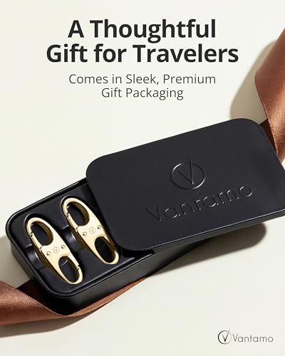 Vantamo Premium 4 Zipper Clips Anti Theft for Backpack, Luggage & Purse, Pull Replacement Zipper Locks, Purse Clip for Travel - color: Yellow Gold