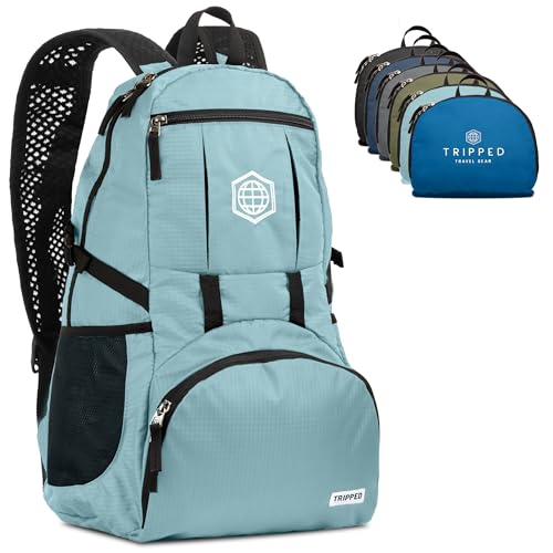 Travel Backpack- Foldable Collapsible Lightweight Backpack for Travel (Teal) 35 liters - color: Teal