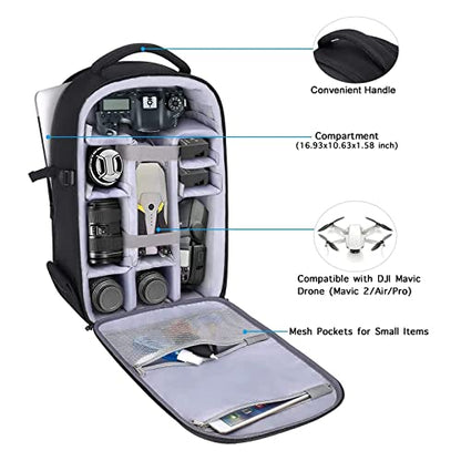 MOSISO Camera Backpack, DSLR/SLR/Mirrorless Photography Camera Bag 15-16 inch Waterproof Hardshell Case with Tripod Holder&Laptop Compartment Compatible with Canon/Nikon/Sony, Black - color: Black