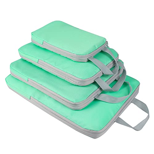 COVAX 4 Set Compression Packing Cubes, Travel Luggage Organizers and Storage Packing Cubes (Green) - color: Green