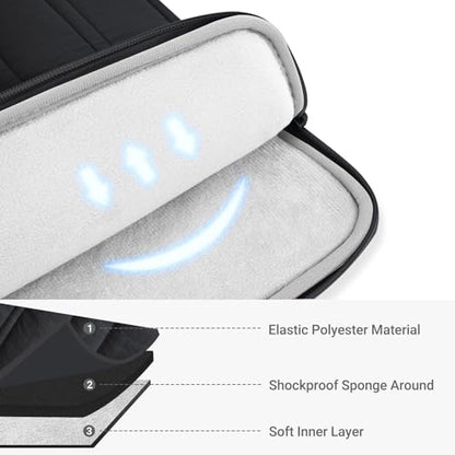 MOSISO Laptop Case 13.3 inch, 13-13.3 inch Puffy Laptop Sleeve Compatible with MacBook Neo/Air 13.6 M5 M4 M3 M2 M1/Pro 13/14, HP Dell ASUS Lenovo, Rectangle Quilted Carrying Bag with Bow&Handle, Black - color: Black, size: 13.3 inch