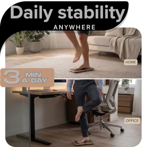 Ankle Board Set – Ankle Strengthening Equipment & Foot Balance Board – Wooden Ankle Rehab Trainer with 8-Week Guide and 10 Videos