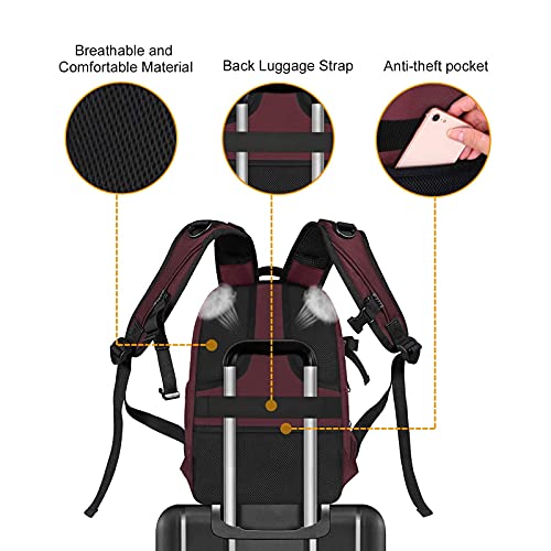 MOSISO Camera Backpack, DSLR/SLR/Mirrorless Photography Camera Bag 15-16 inch Waterproof Hardshell Case with Tripod Holder&Laptop Compartment Compatible with Canon/Nikon/Sony, Wine Red - color: Wine Red