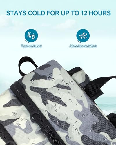 HXLGMD Fishing Backpack with Rod Holders, 43L Large Water Resistant Tackle Bag Storage Gear and Equipment with Cooler for Men Fishing, Camping, Hiking, Grey - color: Grey Camo