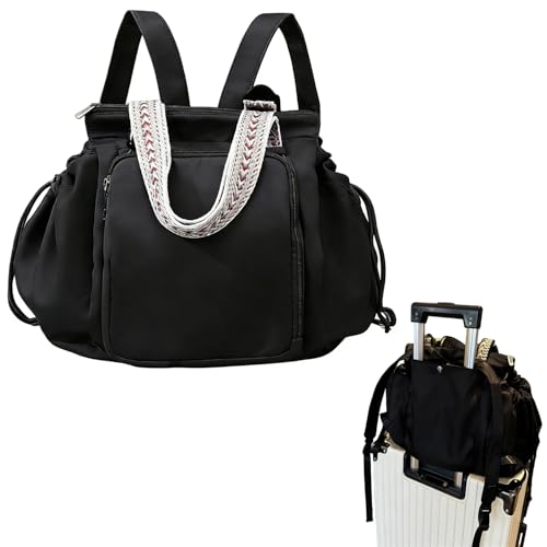 Everyday Bags for Women, Multifunctional Travel Organizer Bag, Large Capacity Tote Backpack, Large Diaper Bag with 15 Pockets, Crossbody and Shoulder Bag (Black) - color: Black