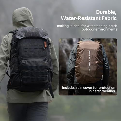 PGYTECH OneMo TAC 35L Tactical Camera Backpack, Waterproof DSLR/SLR/Mirrorless Photography Camera Bag with 15.6" Laptop Sleeve, Tripod Holder & Rain Cover (Wolf Brown) - color: Wolf Brown, size: 35L