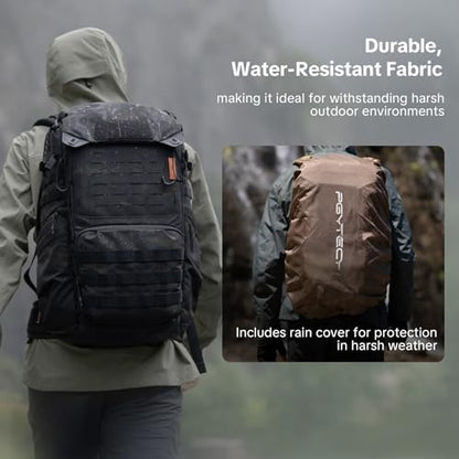 PGYTECH OneMo TAC 35L Tactical Camera Backpack, Waterproof DSLR/SLR/Mirrorless Photography Camera Bag with 15.6" Laptop Sleeve, Tripod Holder & Rain Cover (Wolf Brown) - color: Wolf Brown, size: 35L