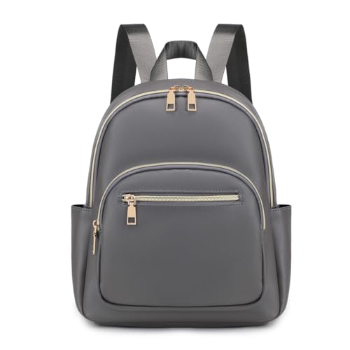 Mini Backpack Purse for Women PU Leather Small Backpack Fashion Multi Pockets Casual Daypacks Ladies Travel Shoulder Bags Grey - color: Grey