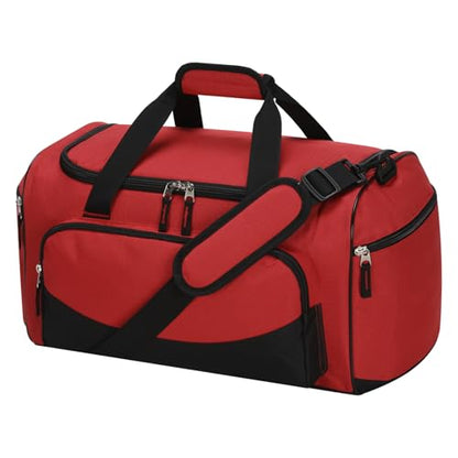 30L Gym Sport Duffle Bag - 17 inch Carry on Weekender Overnight Bag for Travel, Workout, Fitness (Red-30L) - color: Red