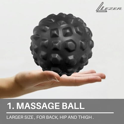 LEZER 4.7 inch Large Massage Ball Roller, Firm Therapy Ball, Deep Tissue Myofascial Release, Trigger Muscle Point, Pain Relief for Neck, Back, Psoas, Thigh, Hip Flexor