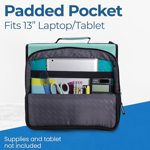 Case-it School Zipper Binder | 2" O-Rings | 350-Sheet | LT-007 Spearmint - color: Spearmint, size: 1 Pack