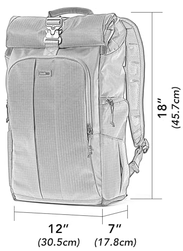Think Tank FocusPoint 30L RollTop Camera Backpack - Greenway: Expandable Travel & Camera Backpack with Laptop Sleeve, Quick Side and Back Access, Rain Cover – Versatile Photography & Travel Bag - color: Greenway, size: 30 Liters