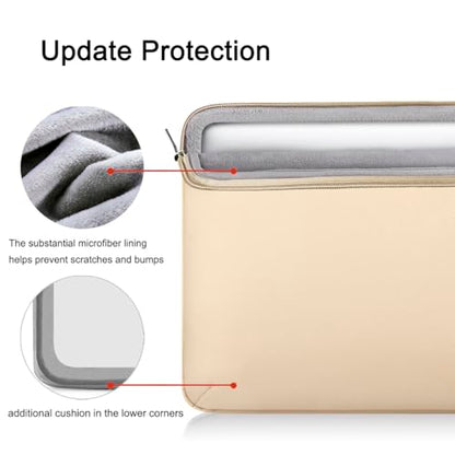 Voova Laptop Sleeve Case 15.6 16 Inch with Handle, 360° Protective Waterproof Slim Computer Bag Cover Compatible with MacBook Pro M2/M3/M4 16, HP Acer Lenovo Yoga ThinkPad Asus Laptop, Beige - color: Apricot, size: 15.6-16 Inch