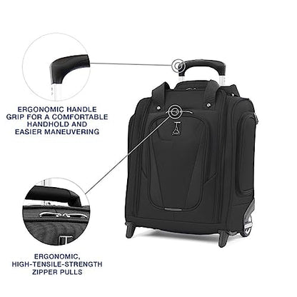 Travelpro Luggage Maxlite 5 Softside Lightweight Rolling Underseat Compact Carry on Upright 2 Wheel Bag, 15-Inch — Black - color: Black