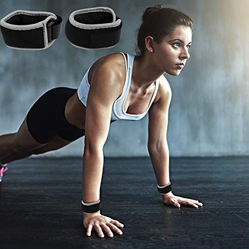 Pesas de Tobillo/Muñeca, Pesas de Puño de Mano de Brazo de Pierna Pequeña para Mujeres y Niños, Equipo de Ejercicio con Correas Ajustables para Gimnasio, Caminar, Trotar, Aeróbicos (1 Par) - color: 1.1 lb, Black