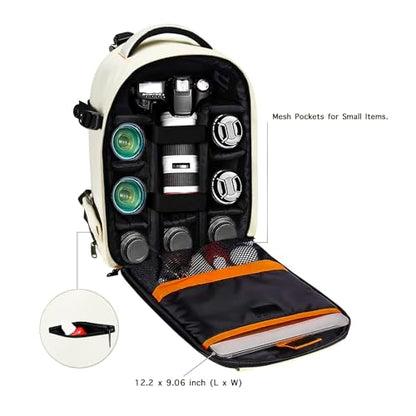 MOSISO Camera Backpack,DSLR/SLR/Mirrorless Photography Backpack Buffer Padded Shockproof Camera Bag with Customized Modular Inserts&Tripod Holder Compatible with Canon,Nikon,Sony etc, Beige - color: Beige