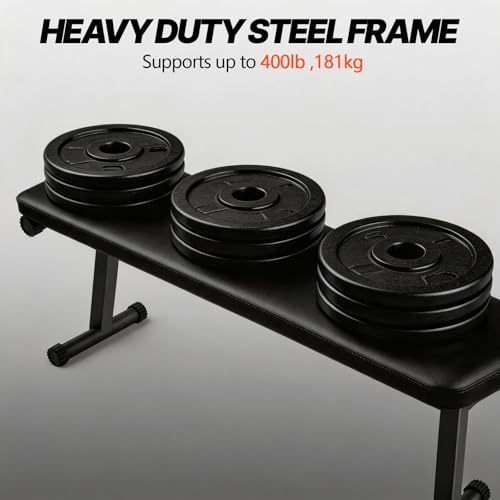 Flat Weight Bench, Foldable Flat Bench, for Multi-Purpose Weight Training, Sturdy Strength Training Workout Bench, Space-saving Bench Press Flat Exercise Bench, for Home Gym