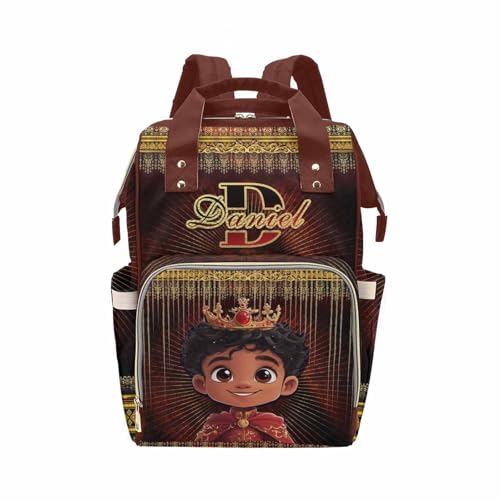 Newcos Custom Name Boy Baby Bags, Personalized Diaper Bag Backpack for Baby Mom, Customized Mommy Bag with Name Water Bottle for Newborn Women Baby Birthday Christmas Travel Tote Bag Birthday Brown - color: Patten 12