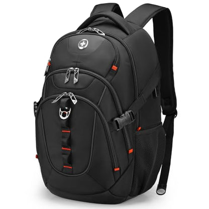 Swissdigital Design Laptop Backpack, Travel Backpack with USB Charging Port Fits 15.6 inches Computer, 31L College School Bookbag for Men, Black | SD803-01 - color: Black