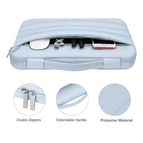 MOSISO Compatible with MacBook Air 15 inch Case M5 2026 M4 2025 M3 2024 M2 2023 A3448 A3241 A3114 A2941, Plastic Hard Shell Case&Puffy Sleeve Bag&Keyboard Skin&Webcam Cover&Screen Film, Baby Blue - color: Baby Blue