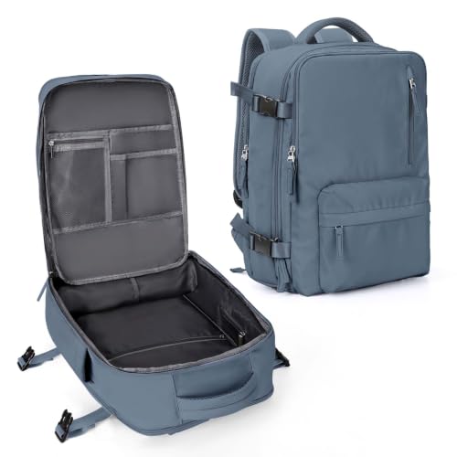 Large Travel Gym Backpack Women Carry On Backpack Flight Approved Hiking Waterproof Rucksack Casual Daypack Laptop bags airplanes Shoes Compartment Personal Item Travel Weekender Essentials JewelBlue - color: A39-jewel Blue, size: Large