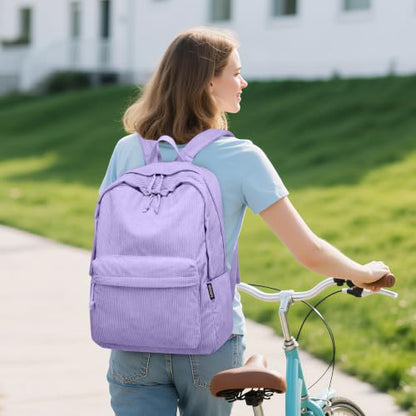ZUBOND Girls Backpack, Lightweight School Bookbag for Teens, College Students Women & Men, Cute Large Laptop Backpack Fits 15.6 Inch Notebook - color: Purple, size: 15.6 Inch