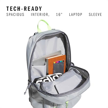 adidas Excel 7 School Backpack for Laptop, Gym and Travel, 34L, Stone Grey/Team Royal Blue/Lucid Lemon Yellow/7, OSFA - color: Stone Grey/Team Royal Blue/Lucid Lemon Yellow/7, size: One Size