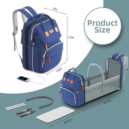 ISMGN Diaper Bag Backpack with Changing Station, Large Diaper Bag, Multifunctional Diaper Bag, Blue - color: Upgrade Blue