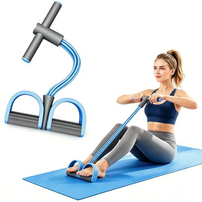 Pedal Resistance Band with Handle,4/6/8 Resistance Levels Elastic Pull Rope, Portable Fitness Bands for Leg Butt Training, Home Gym, Yoga, Pilates - size: 6 Levels（Blue）