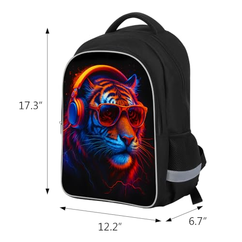 HiMagics Back To School Gifts, Animal Tiger Primary Middle School Backpack for Girls Boys - Aesthetics Teen Bookbag with Laptop Sleeve, Aesthetic College School Bag with Laptop Compartment - color: A10-tiger