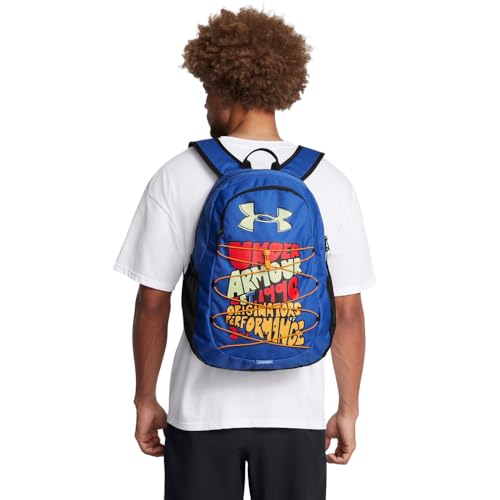 Under Armour Hustle Sport Backpack - color: (434) Tech Blue / Black / Retro Green
