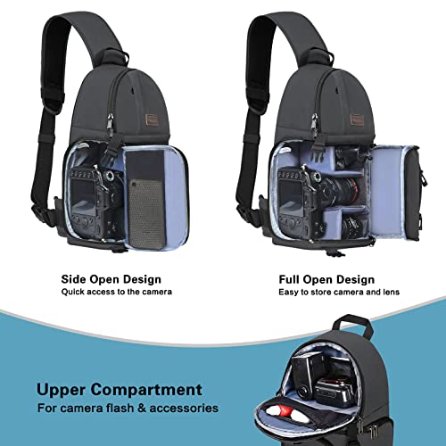MOSISO Camera Sling Bag, DSLR/SLR/Mirrorless Camera Backpack Case Shockproof Photography Backpack with Tripod Holder & Removable Modular Inserts Compatible with Canon/Nikon/Sony/Fuji, Space Gray - color: Space Gray