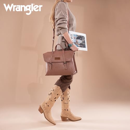 Wrangler Laptop Bag for Women Messenger Bag Briefcase Computer Backpack Convertible Satchel Bag - color: Deep Pink, size: 13 inch
