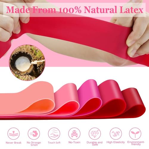 5 Pack Resistance Bands Set for Women Non-Slip Workout Bands for Legs Glutes Hips 5 Levels Booty Exercise Bands for Home Fitness Yoga Pilates