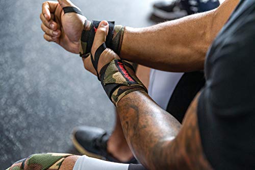 Harbinger Red Line 18-Inch Weightlifting Wrist Wraps for Men and Women (Pair) - color: Camo