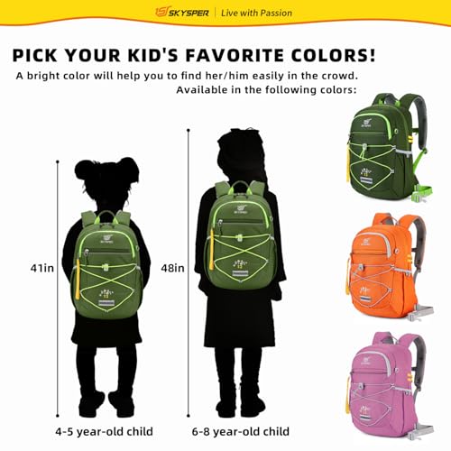 SKYSPER Kids Backpack 12L Children School Bag Child Boy Girl Pack Ages 4-8 for Traveling Day Trips Classes Camping(ArmyGreen) - color: Armygreen, size: Small