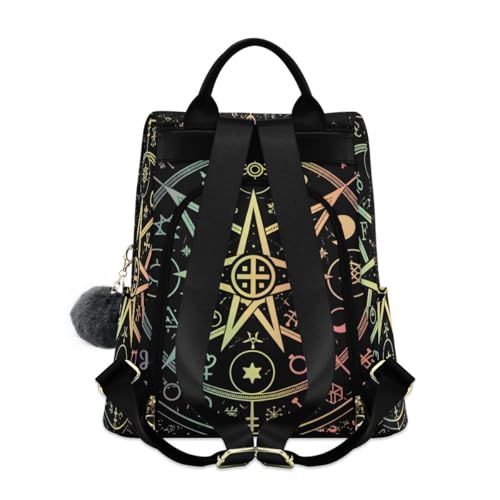 ALAZA Mandala Zodiac Wheel Of The Year Astrological Signs Outdoor Backpack Bags for Woman Ladies - color: Multi 4