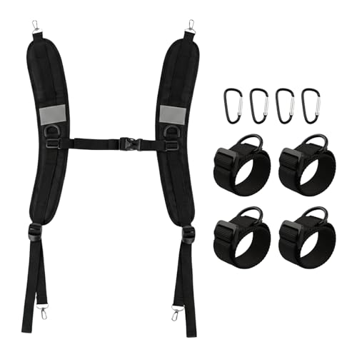 Backpack Straps Replacement, Adjustable Padded Shoulder Straps with 4 Metal Hooks, 4 Noly Strap s & D Hooks, Oxford Cloth Replacement Strap s for Backpack, Dry Bag, Sprayer