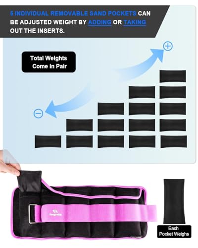 Fragraim Adjustable Ankle Weights 1-3/4/5/6/8/10/12/15/20 LBS Pair with Removable Weight for Jogging, Gymnastics, Aerobics, Physical Therapy - color: Purple, style: 2.5 lbs each( 5 lbs pair)