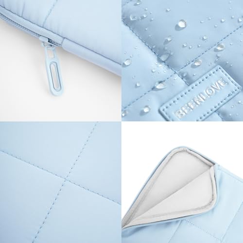 Puffy Laptop Sleeve 15-16 Inch Matte Blue, Waterproof Carrying Case Bag for Women, Fluffy Computer 15.6 HP Case, Compatible with MacBook Pro 16 Inch, MacBook Air M2 M1, Asus/Dell XPS/Lenovo - color: Matte Blue, size: 15-16 inch